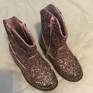 Pink Sequin Boots